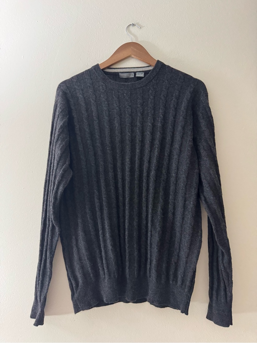 Classic Charcoal Ribbed Crewneck Sweater